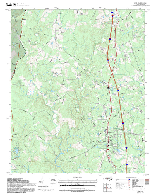 2025 Forest Service Topo Map of Star North Carolina