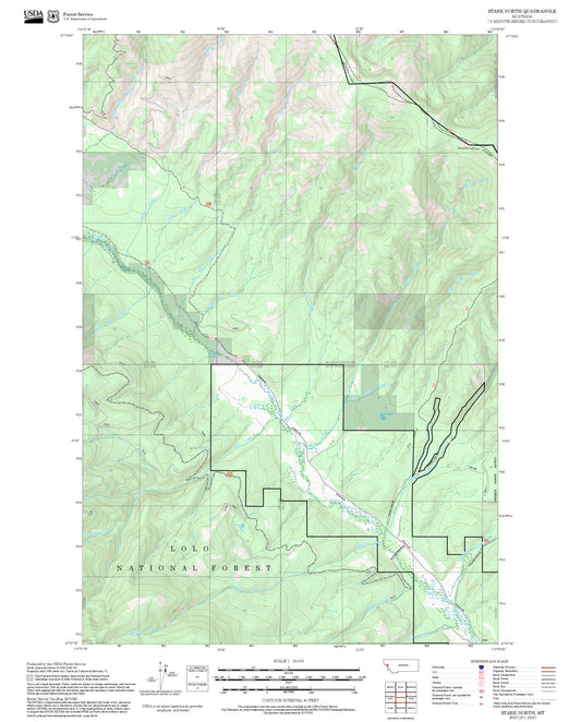 2025 Forest Service Topo Map of Stark North Montana