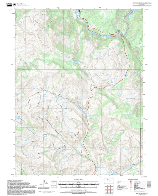 2025 Forest Service Topo Map of State Bridge Colorado