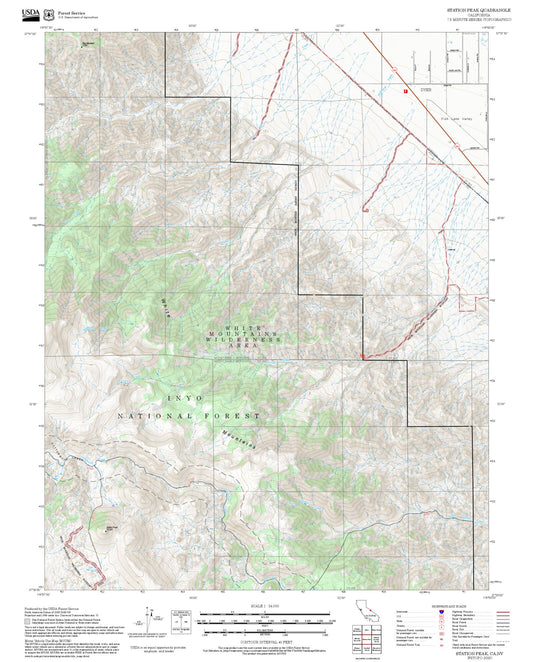 2025 Forest Service Topo Map of Station Peak California