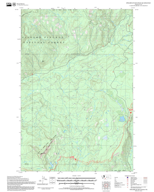 2025 Forest Service Topo Map of Steamboat Mountain Washington