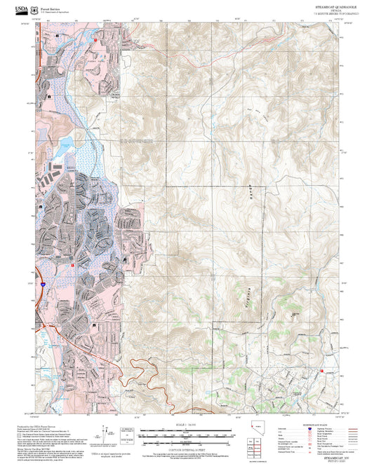 2025 Forest Service Topo Map of Steamboat Nevada