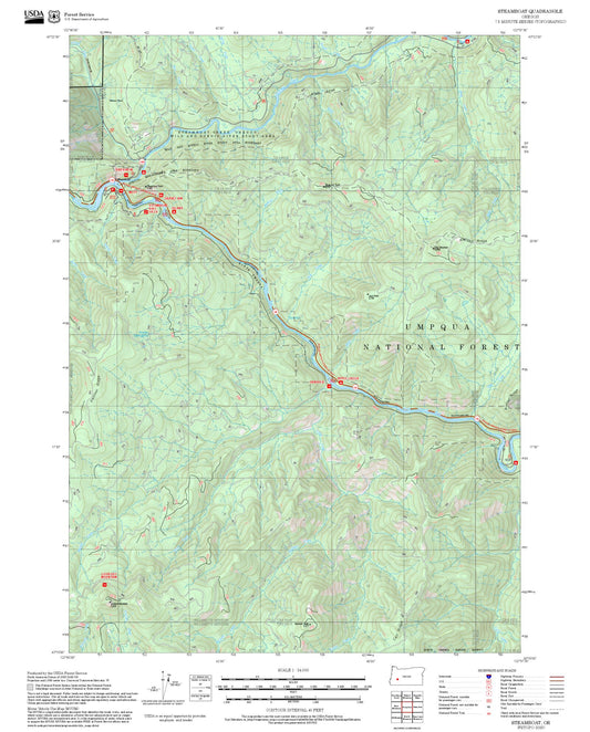 2025 Forest Service Topo Map of Steamboat Oregon