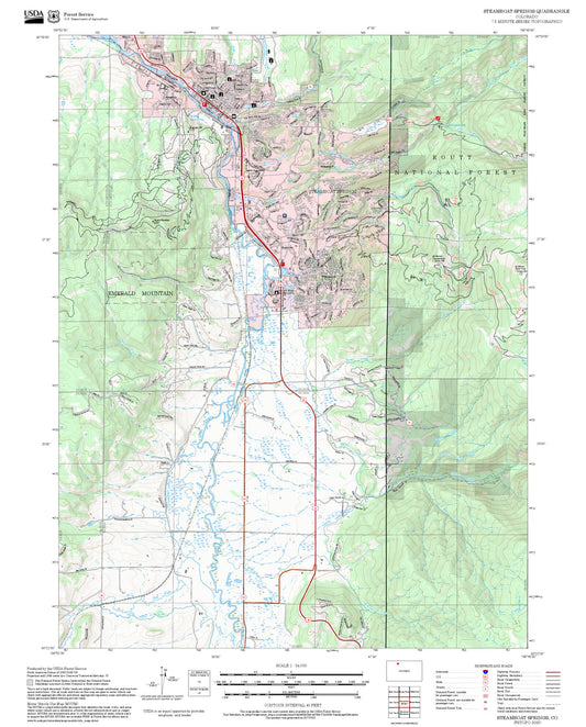 2025 Forest Service Topo Map of Steamboat Springs Colorado
