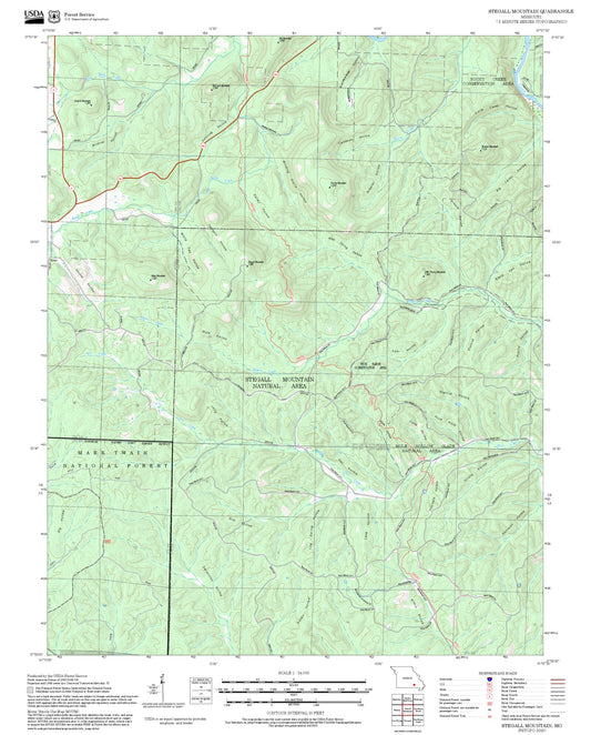 2025 Forest Service Topo Map of Stegall Mountain Missouri