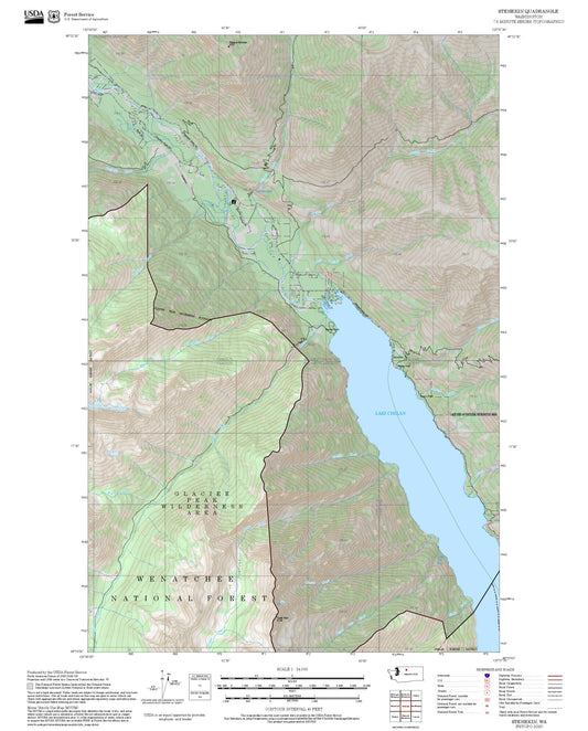 2025 Forest Service Topo Map of Stehekin Washington
