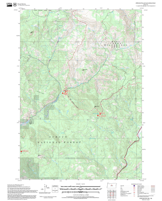 2025 Forest Service Topo Map of Steins Pillar Oregon
