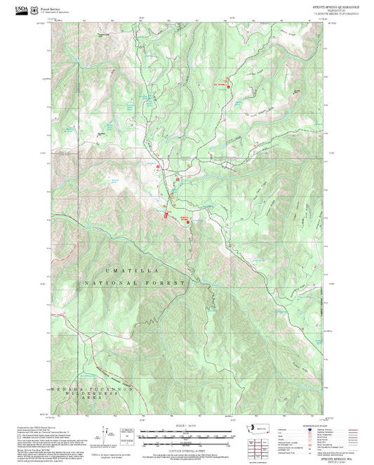 2025 Forest Service Topo Map of Stentz Spring Washington
