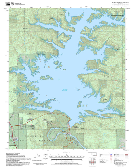 2025 Forest Service Topo Map of Stephens Gap Oklahoma