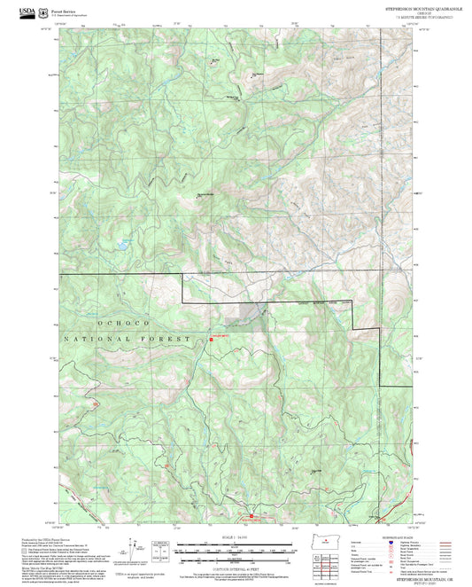 2025 Forest Service Topo Map of Stephenson Mountain Oregon