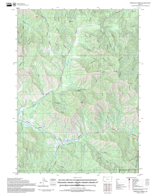 2025 Forest Service Topo Map of Sterling Creek Oregon