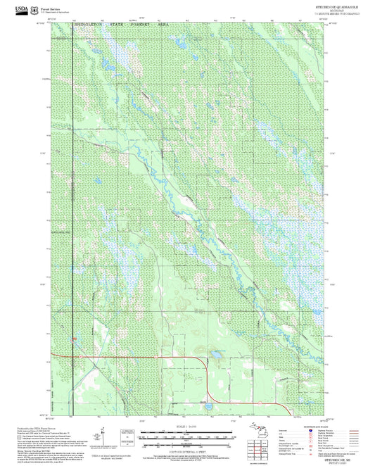2025 Forest Service Topo Map of Steuben NE Michigan