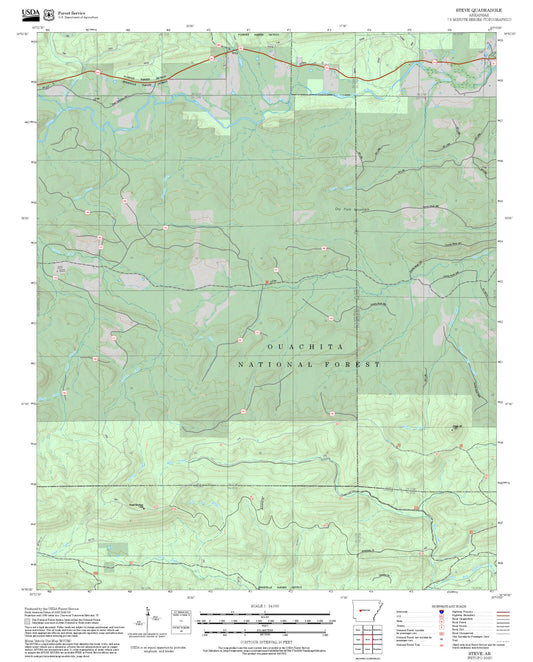 2025 Forest Service Topo Map of Steve Arkansas