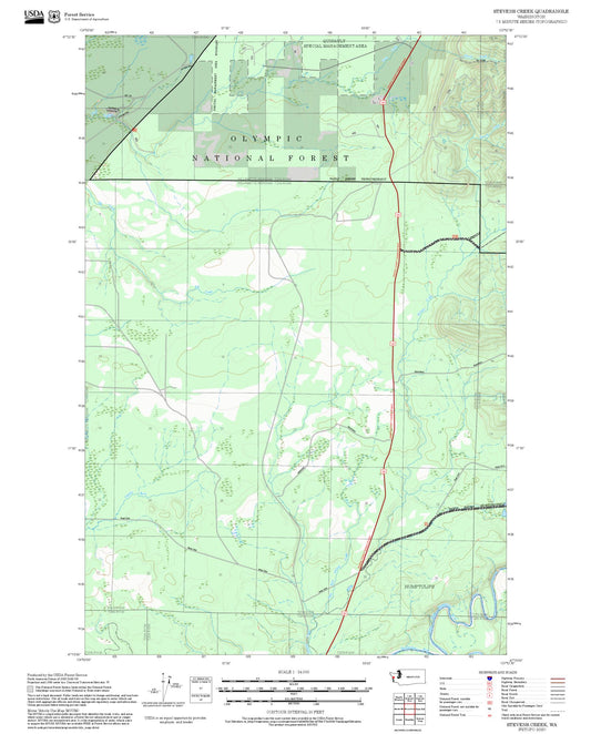 2025 Forest Service Topo Map of Stevens Creek Washington