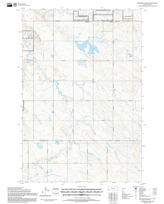 2025 Forest Service Topo Map of Stewart Lake North Dakota