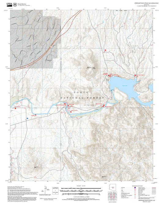2025 Forest Service Topo Map of Stewart Mountain Arizona