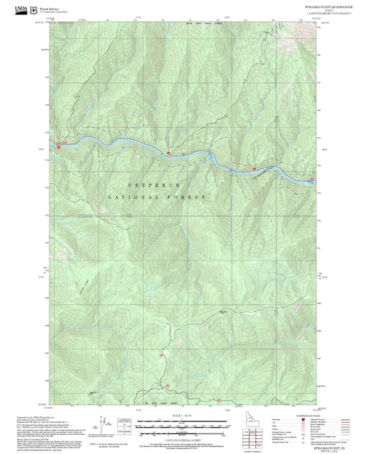2025 Forest Service Topo Map of Stillman Point Idaho
