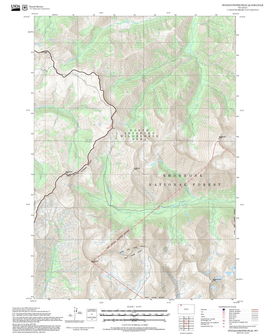 2025 Forest Service Topo Map of Stinkingwater Peak Wyoming