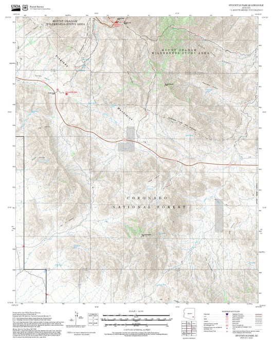 2025 Forest Service Topo Map of Stockton Pass Arizona