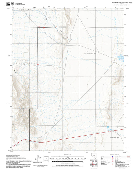 2025 Forest Service Topo Map of Stone Cabin Ranch Nevada