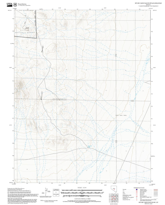 2025 Forest Service Topo Map of Stone Cabin Ranch SW Nevada