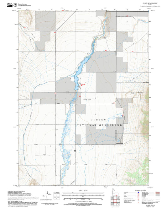 2025 Forest Service Topo Map of Stone Idaho