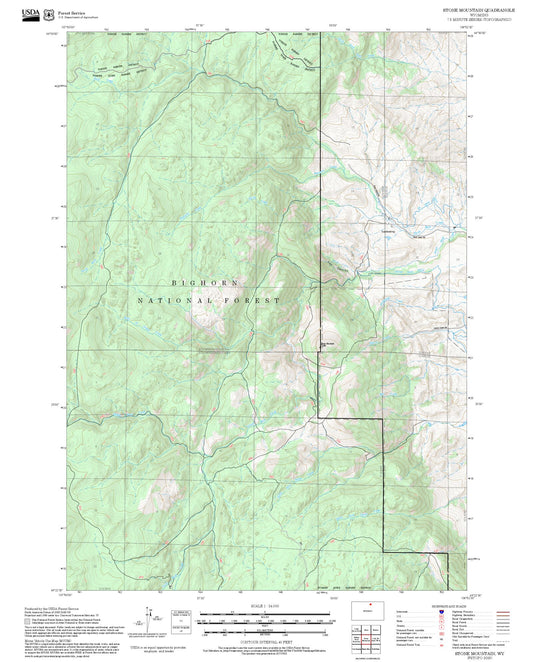 2025 Forest Service Topo Map of Stone Mountain Wyoming