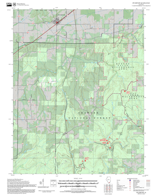2025 Forest Service Topo Map of Stonefort Illinois