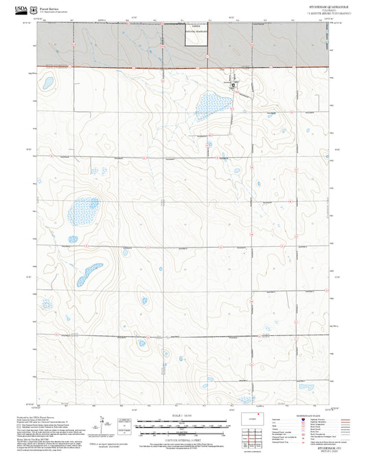 2025 Forest Service Topo Map of Stoneham Colorado