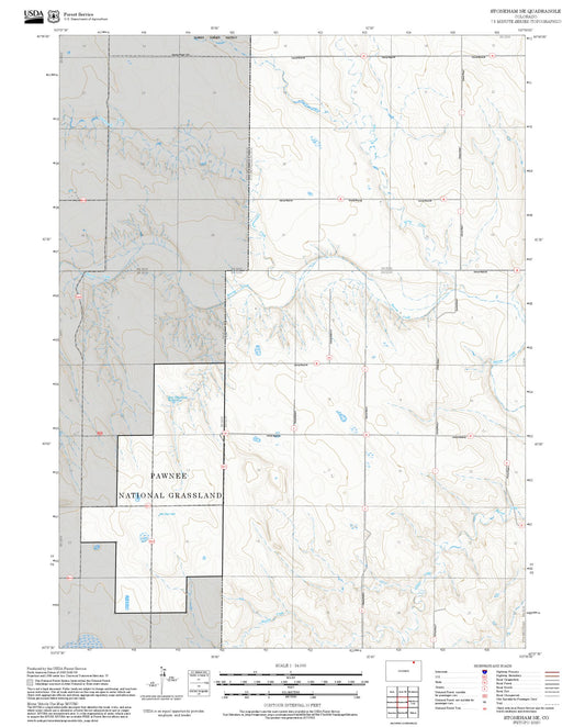 2025 Forest Service Topo Map of Stoneham NE Colorado