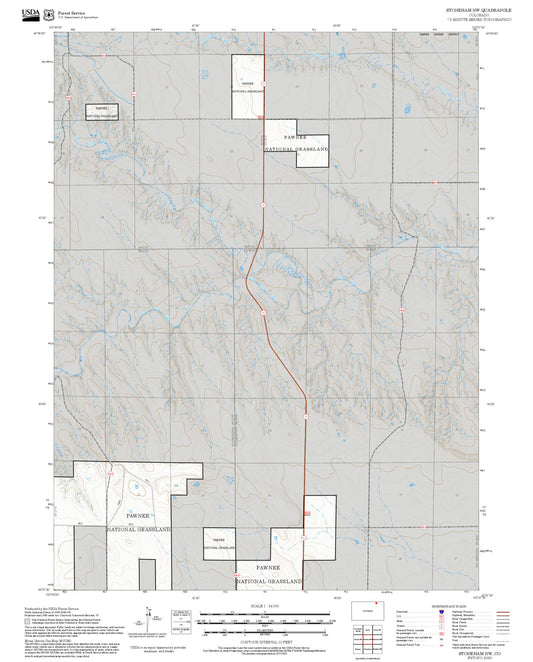 2025 Forest Service Topo Map of Stoneham NW Colorado