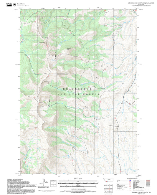 2025 Forest Service Topo Map of Stonehouse Mountain Montana