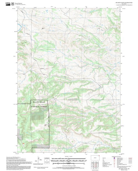 2025 Forest Service Topo Map of Stoney Point Wyoming