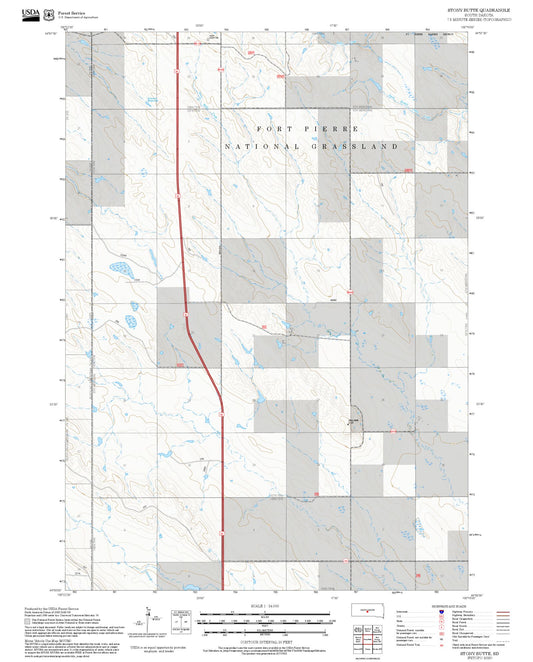 2025 Forest Service Topo Map of Stony Butte South Dakota