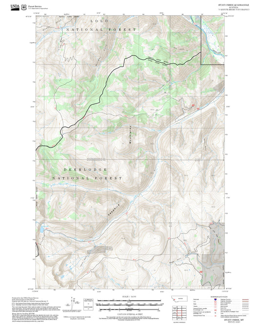 2025 Forest Service Topo Map of Stony Creek Montana
