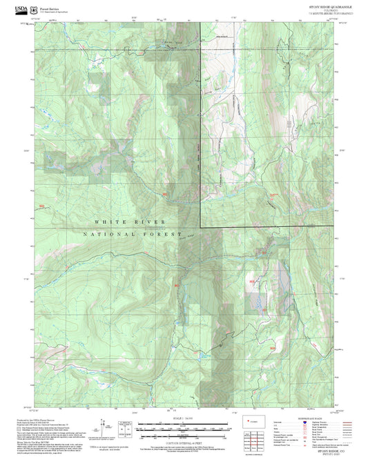 2025 Forest Service Topo Map of Stony Ridge Colorado