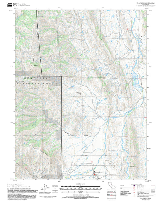 2025 Forest Service Topo Map of Stonyford California