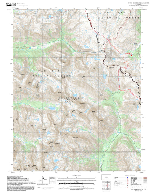 2025 Forest Service Topo Map of Storm King Peak Colorado