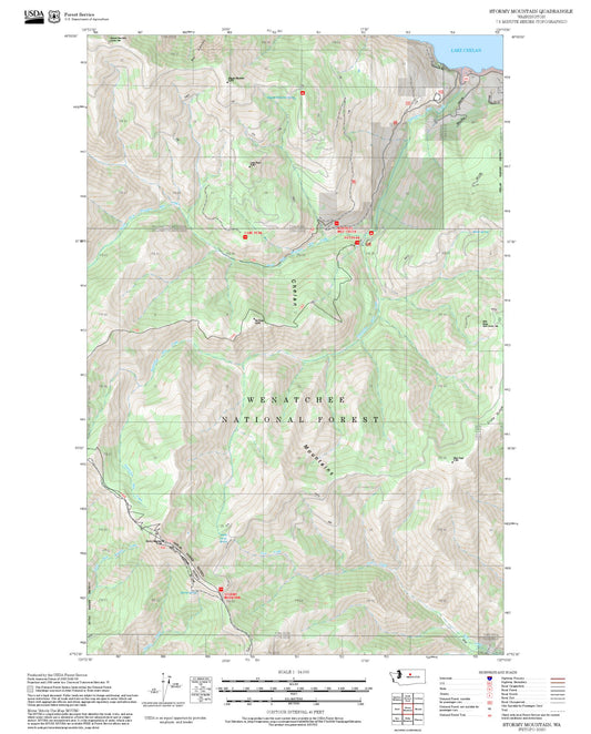 2025 Forest Service Topo Map of Stormy Mountain Washington