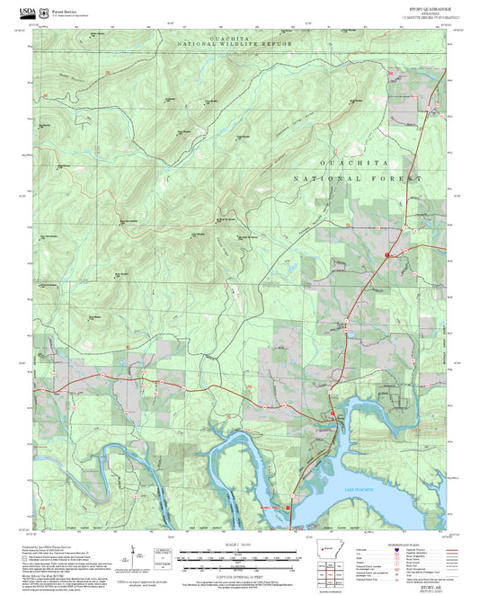 2025 Forest Service Topo Map of Story Arkansas