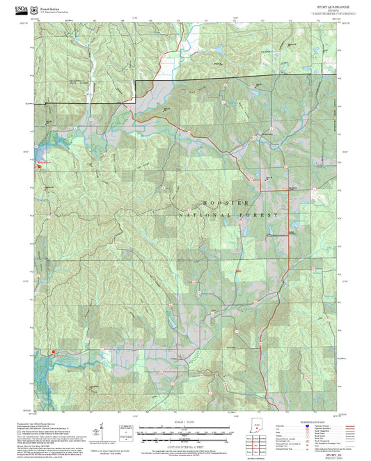 2025 Forest Service Topo Map of Story Indiana