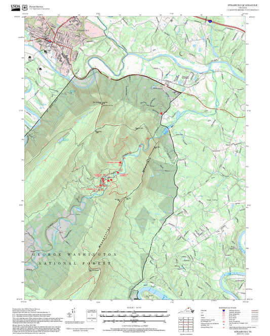 2025 Forest Service Topo Map of Strasburg Virginia