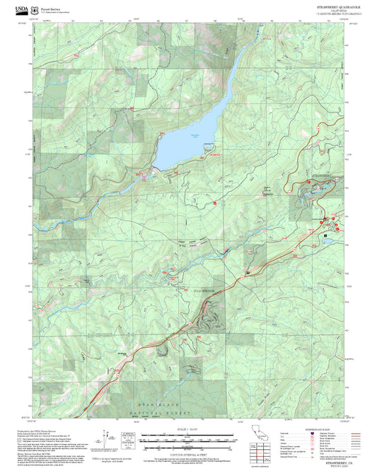 2025 Forest Service Topo Map of Strawberry California