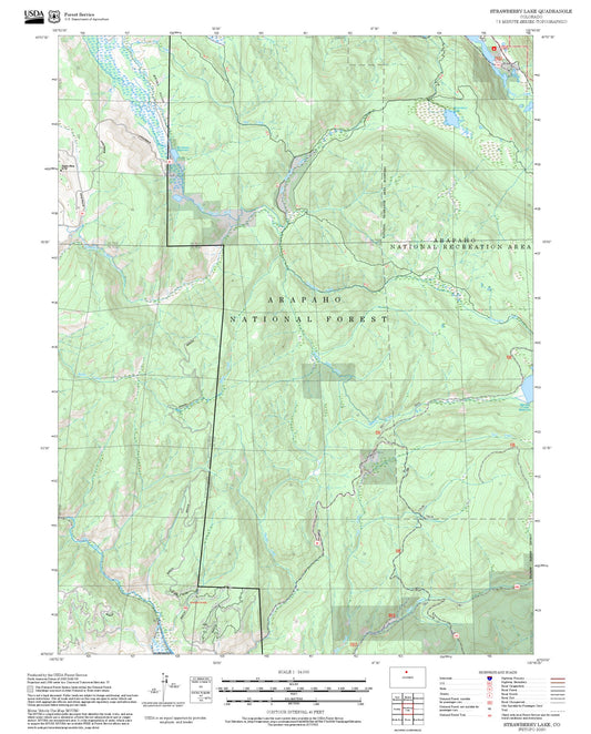 2025 Forest Service Topo Map of Strawberry Lake Colorado