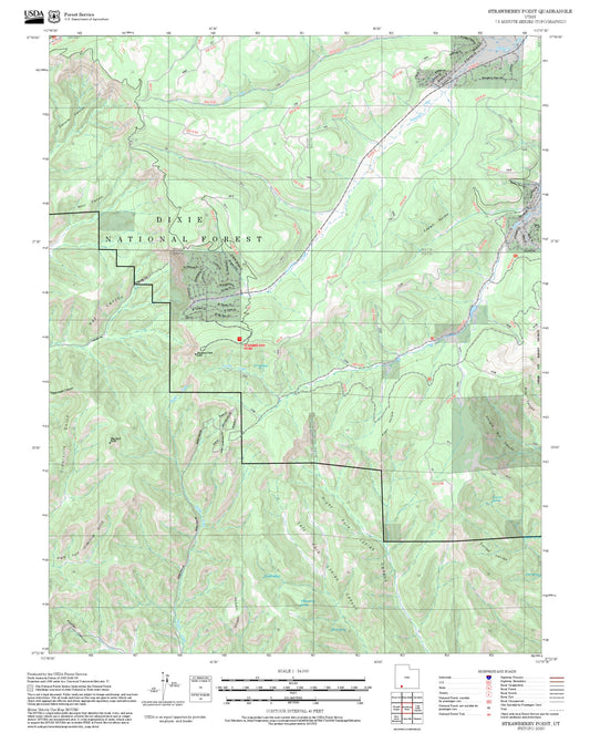 2025 Forest Service Topo Map of Strawberry Point Utah