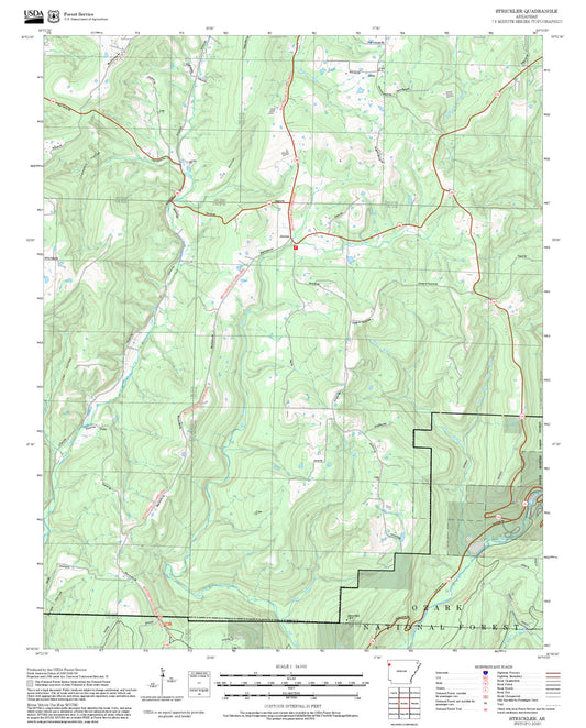 2025 Forest Service Topo Map of Strickler Arkansas