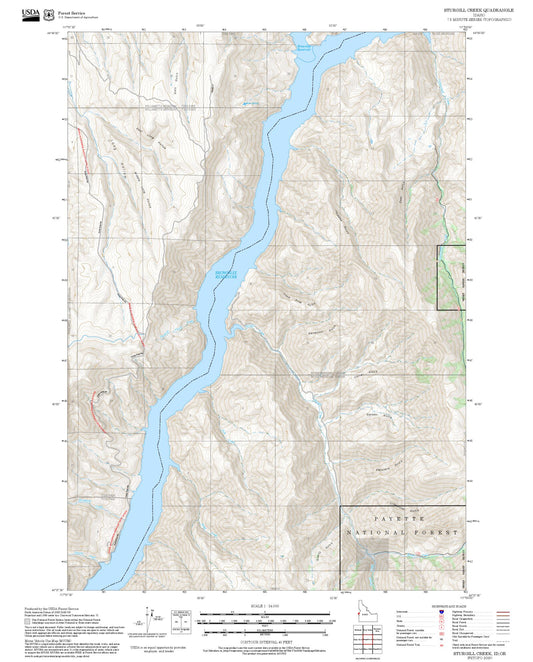 2025 Forest Service Topo Map of Sturgill Creek Idaho