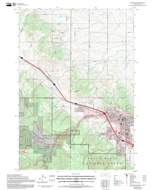2025 Forest Service Topo Map of Sturgis South Dakota