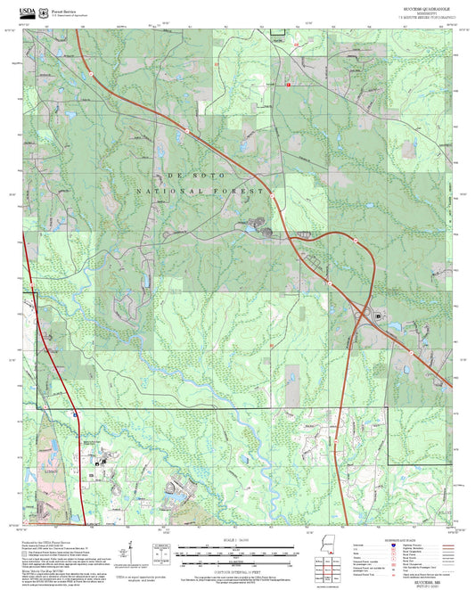 2025 Forest Service Topo Map of Success Mississippi