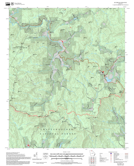 2025 Forest Service Topo Map of Suches Georgia